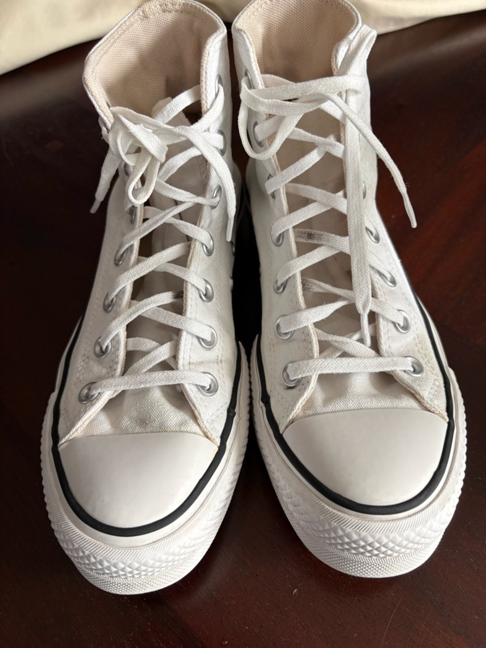 Converse White High-Top Platform Sneakers - Picture 8 of 11